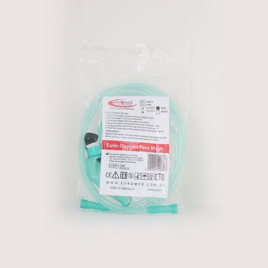 Simple O2 Face Mask Labelled Euro Simple Oxygen Face Mask – Euromed